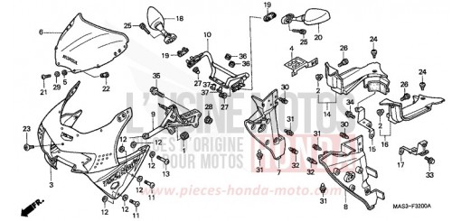 CARENA SUPERIORE CBR900RRW di 1998